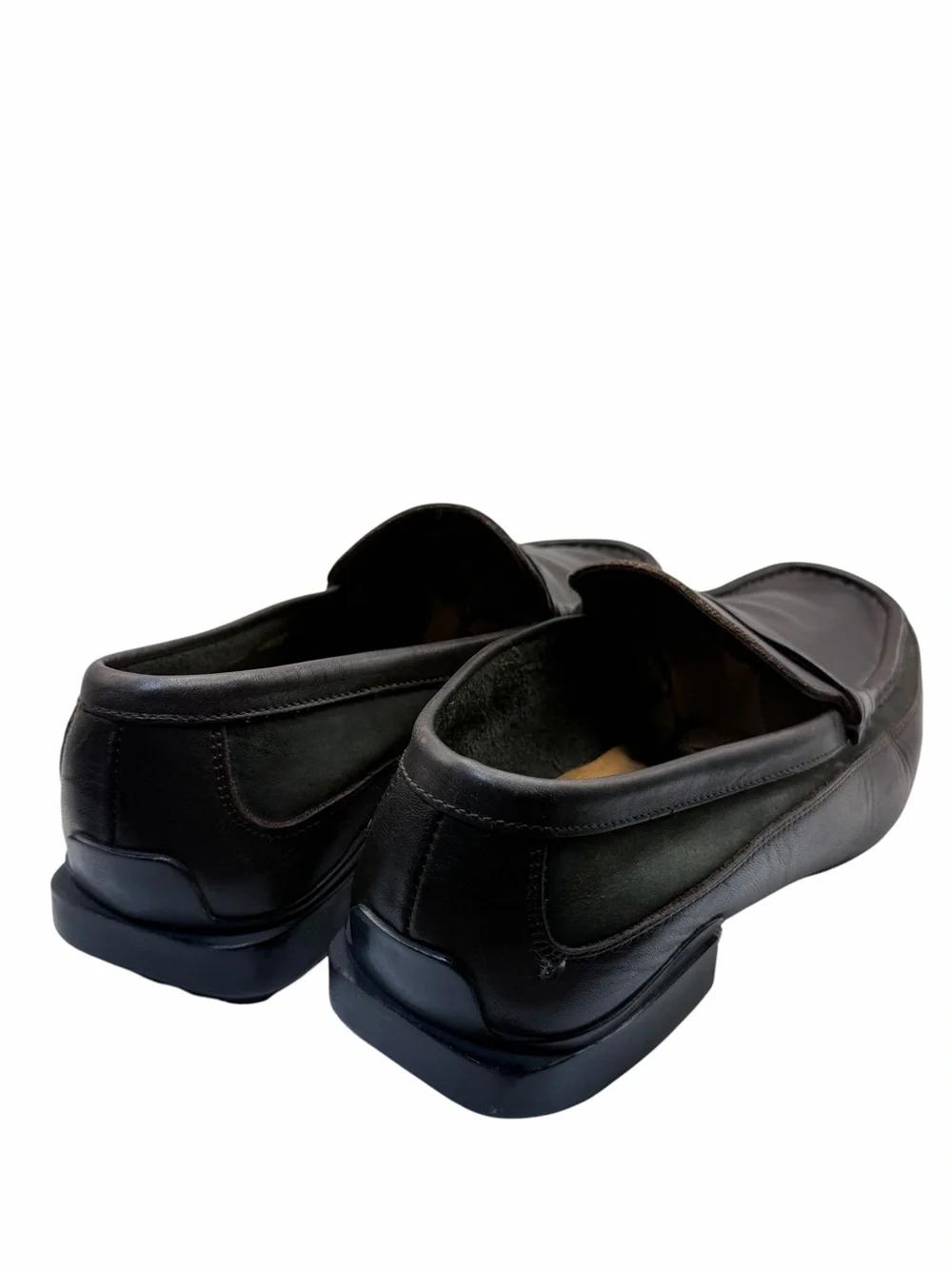 Bally Rumo Brown Leather & Green Suede Loafers Men’s 9E Made in Italy